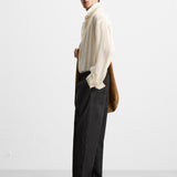 RELAXED FIT COTTON/LINEN TROUSERS